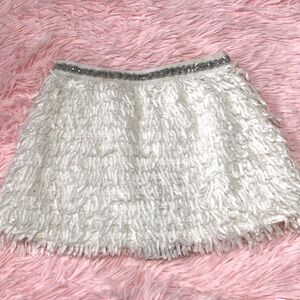 Baby Sara Fringed Skirt with Silver Sequins Trimmed Waist Band, Size 5 NWT